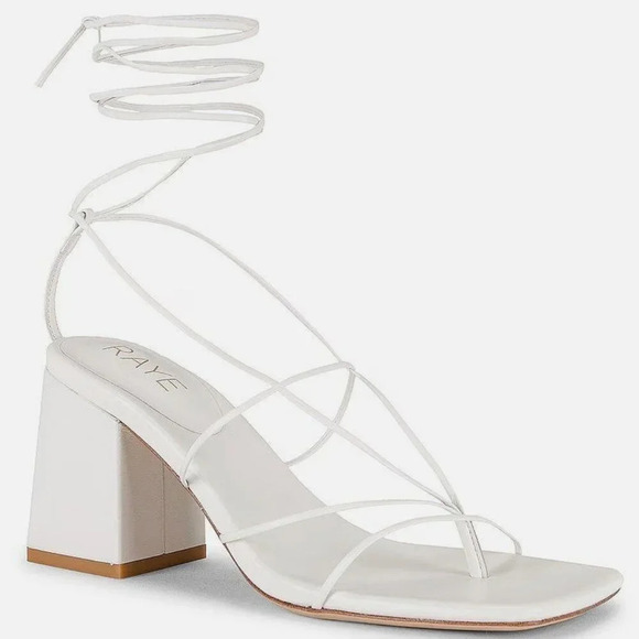 RAYE Reeves Heels in White Leather 7.5 with box Womens Sandals - Picture 11 of 11
